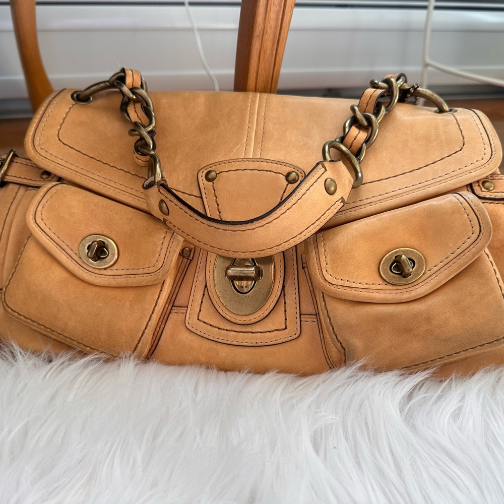 COACH Leigh Legacy 65th Anniversary Leather Shoulder Bag with Turnlocks
